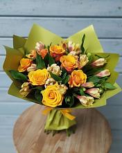 Букет цветов из:  Альстромерии и Розы в Северном Белгородской области