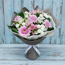 Букет цветов из:  Герберы, Альстромерии и Хризантемы в Северном Белгородской области