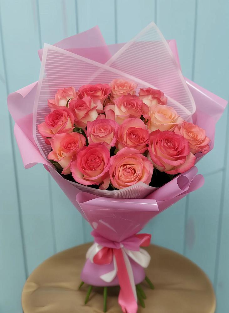 Букет 15 Розовых роз Равель в Северном Белгородской области