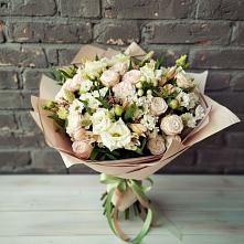 Букет цветов из:  Альстромерии, Розы и Хризантемы в Северном Белгородской области