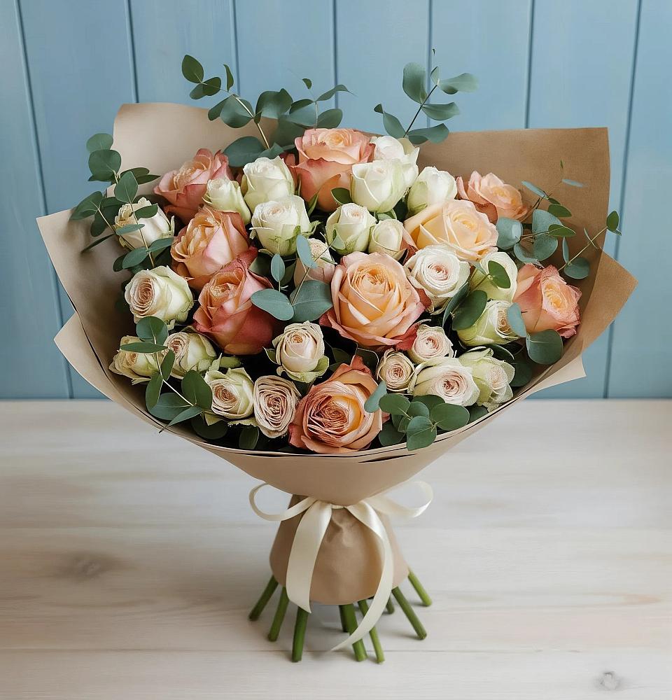 Букет цветов из: Альстромерии и Розы в Северном Белгородской области