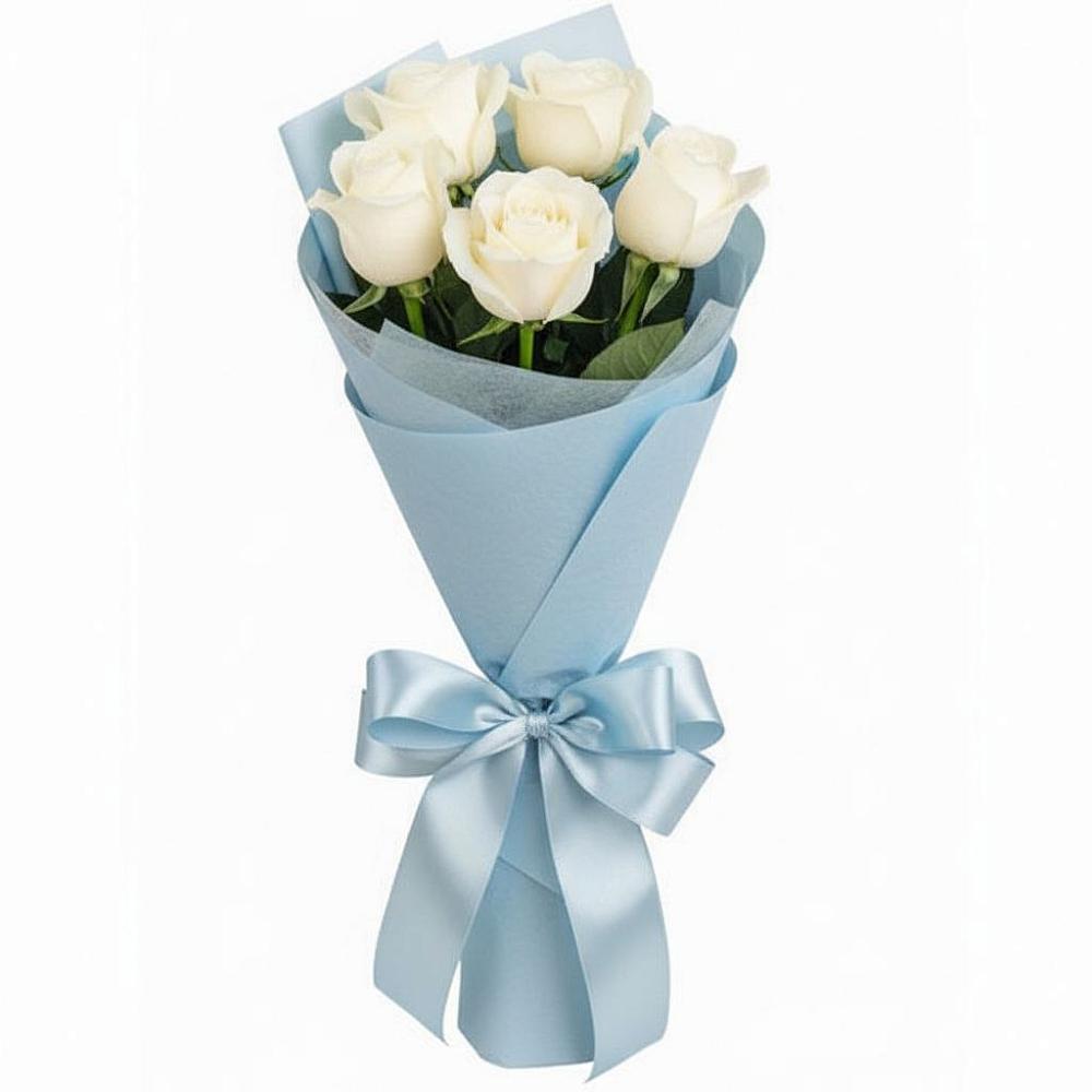 Букет 5 Белых роз Проуд в Северном Белгородской области