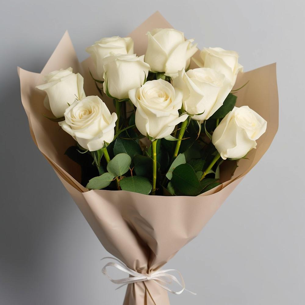 Букет 9 Белых роз Эдлесс Лав в Северном Белгородской области