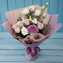 Букет цветов из:  Розы и Лизиантусы в Северном Белгородской области