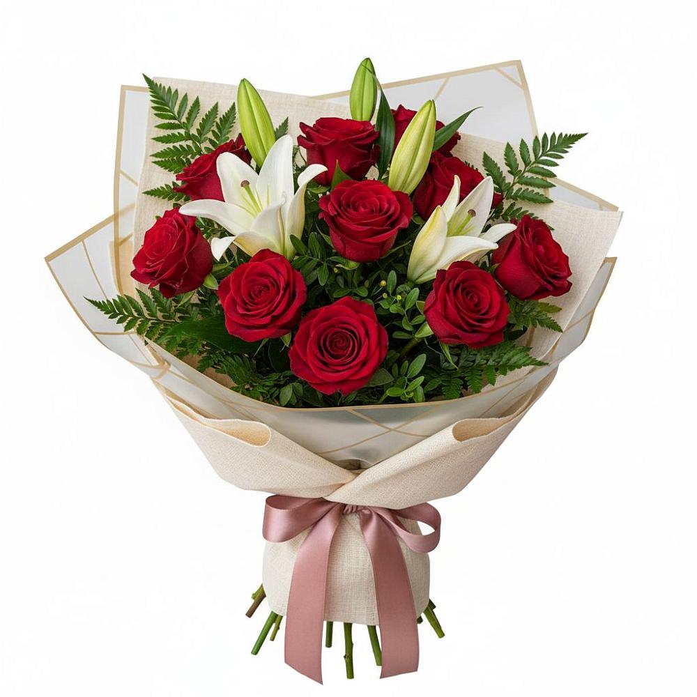 Букет цветов из: Лилии и Розы в Северном Белгородской области