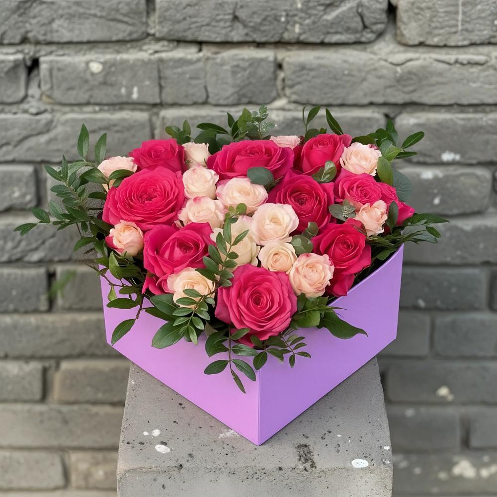 Цветочная композиция из Розы в коробке в Северном Белгородской области