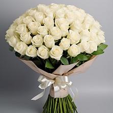 Букет 101 беля роза Белоснежка в Северном Белгородской области