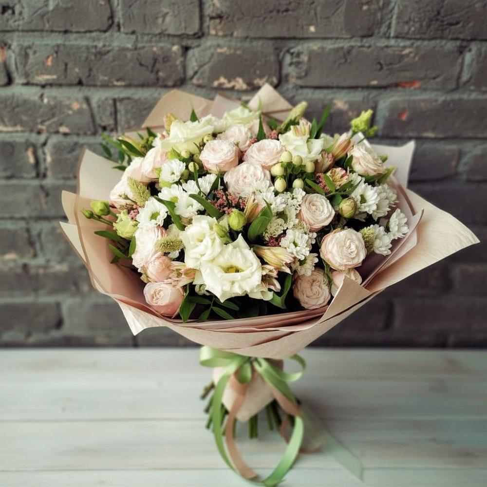 Букет цветов из: Альстромерии, Розы и Хризантемы в Северном Белгородской области