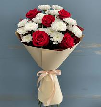 Букет цветов из:  Розы и Хризантемы в Северном Белгородской области
