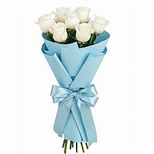 Букет 7 белых роз Проуд в Северном Белгородской области