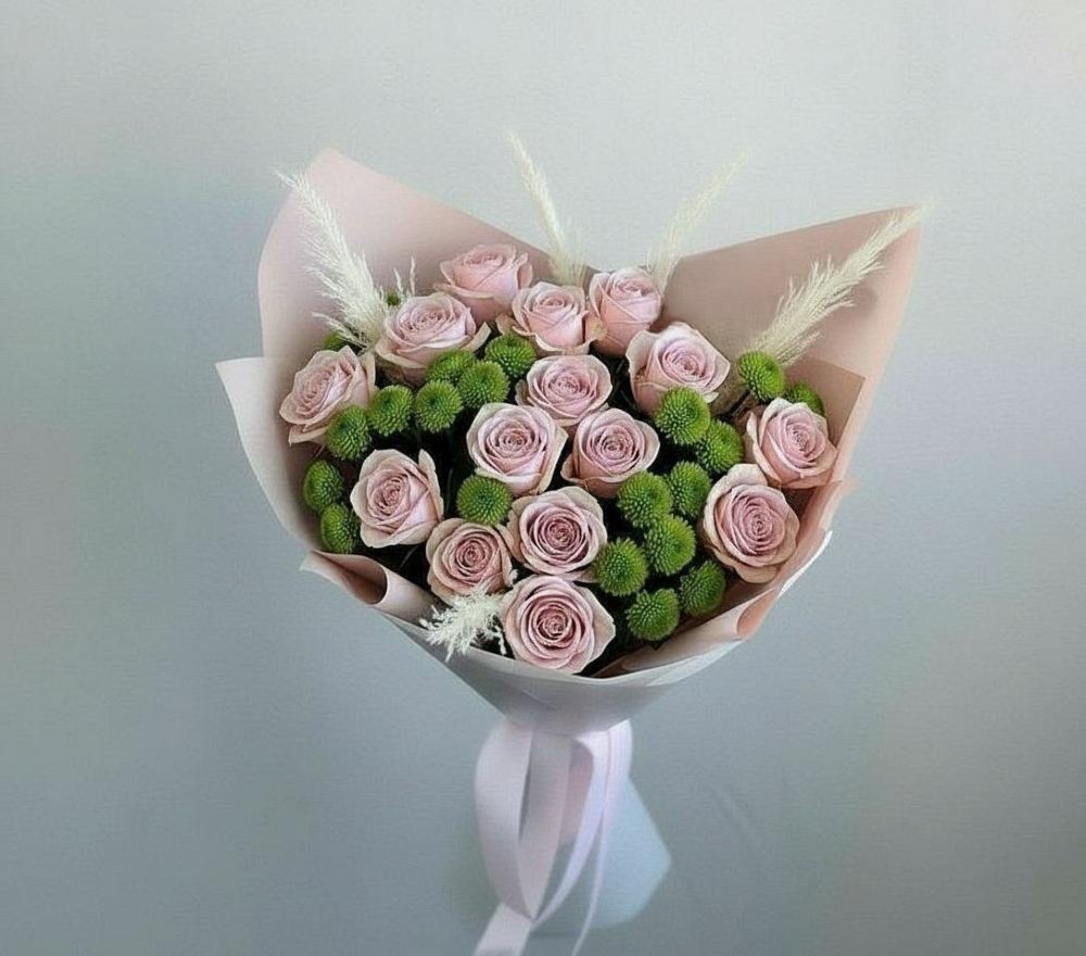 Букет цветов из: Розы и Хризантемы в Северном Белгородской области