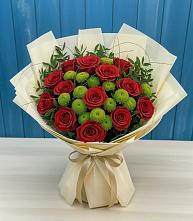 Букет цветов из:  Розы и Хризантемы в Северном Белгородской области