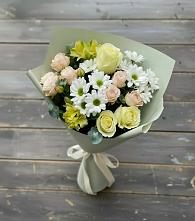 Букет цветов из:  Альстромерии, Розы и Хризантемы в Северном Белгородской области