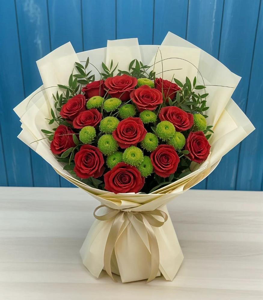 Букет цветов из: Розы и Хризантемы в Северном Белгородской области